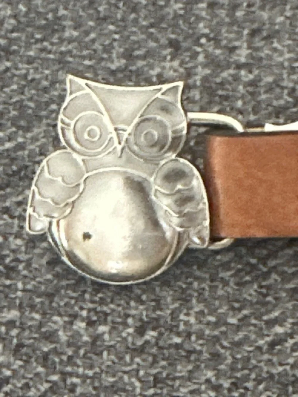 Brown Leather Belt With Owl Buckle 42